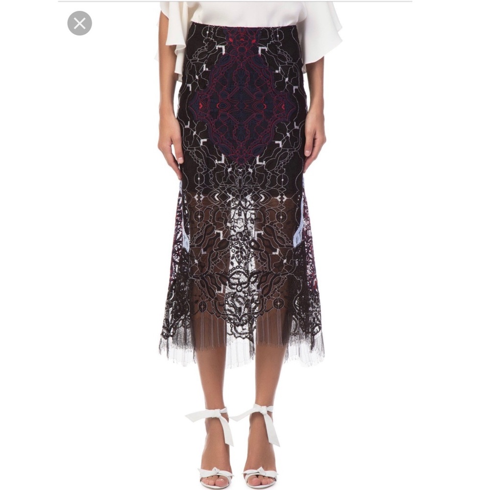 Jonathan Simkhai Two Tone Lace Midi Skirt - NWT!!